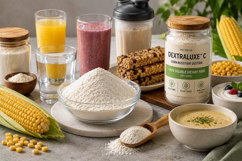 DEXTRALUXE™ C corn resistant dextrin powder with corn and application foods