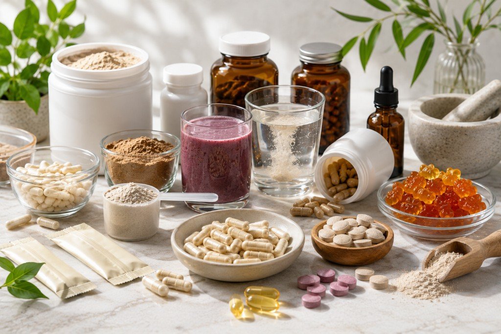 Capsules, powders, gummies, tablets, and nutraceutical supplements